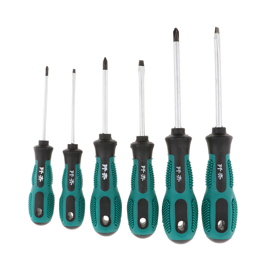 6 Pcs   Cross Point Slotted Screwdriver Magnetic Repair Tool 3mm 5mm 6mm