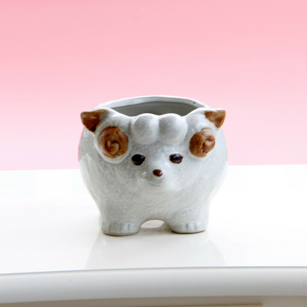 Cute Sheep Style Ceramic Flower Pot Succulent Plant Container
