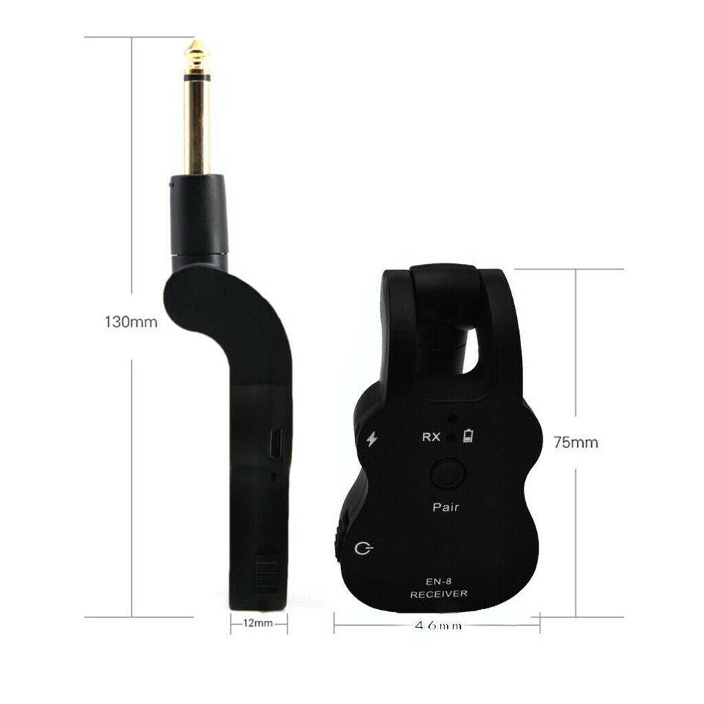 2.4GHZ Audio Wireless Guitar/Instrument System Includes Transmitter, Receiver,