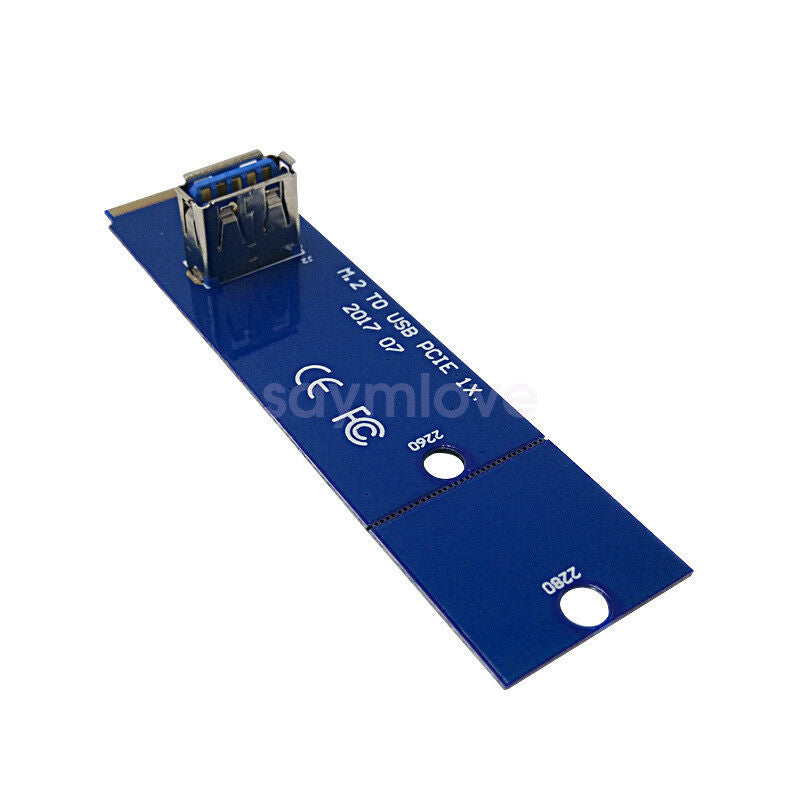 New USB 3.0 NGFF M.2 To 16x Extender Riser Card Adapter Power Cable 6pin