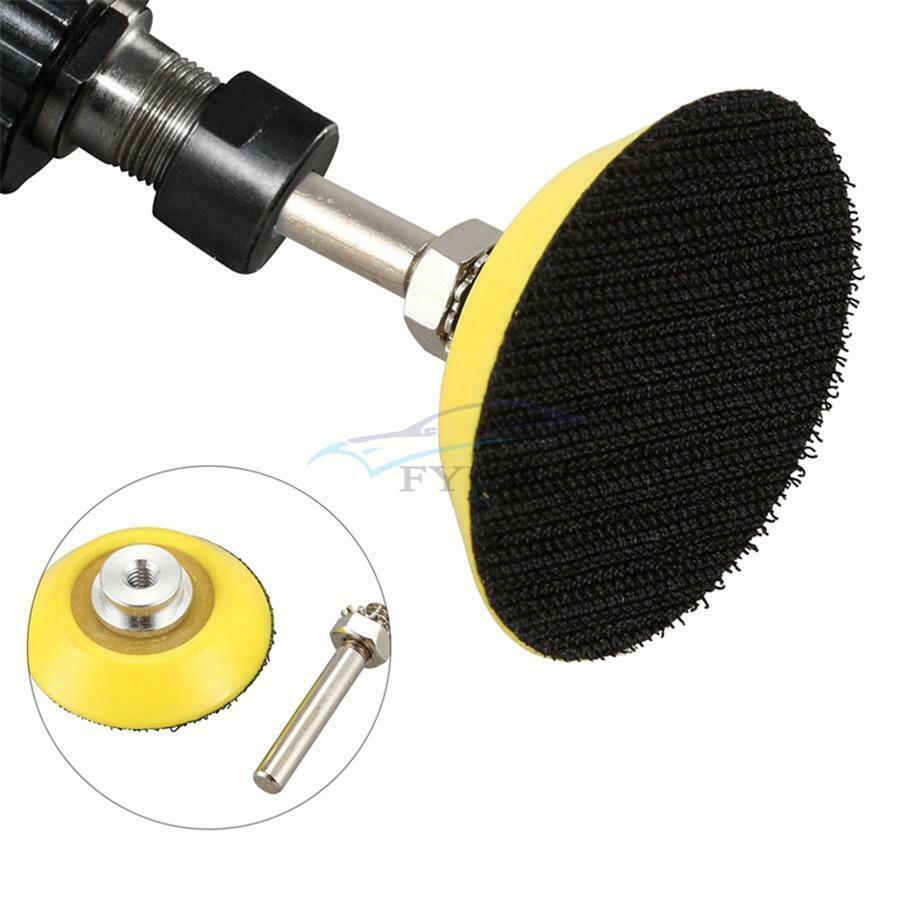 100x 2'' Sand Disc Sandpaper Hook and Loop Sander + Backing Plate + M6 Drill Bit