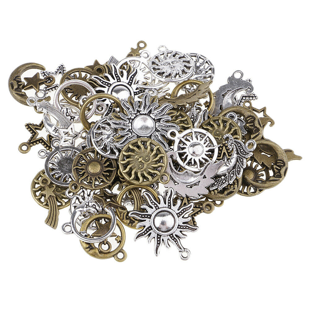 80X Hollow Out Star Moon Sun Shape Pendant Bracelet Necklace Chain