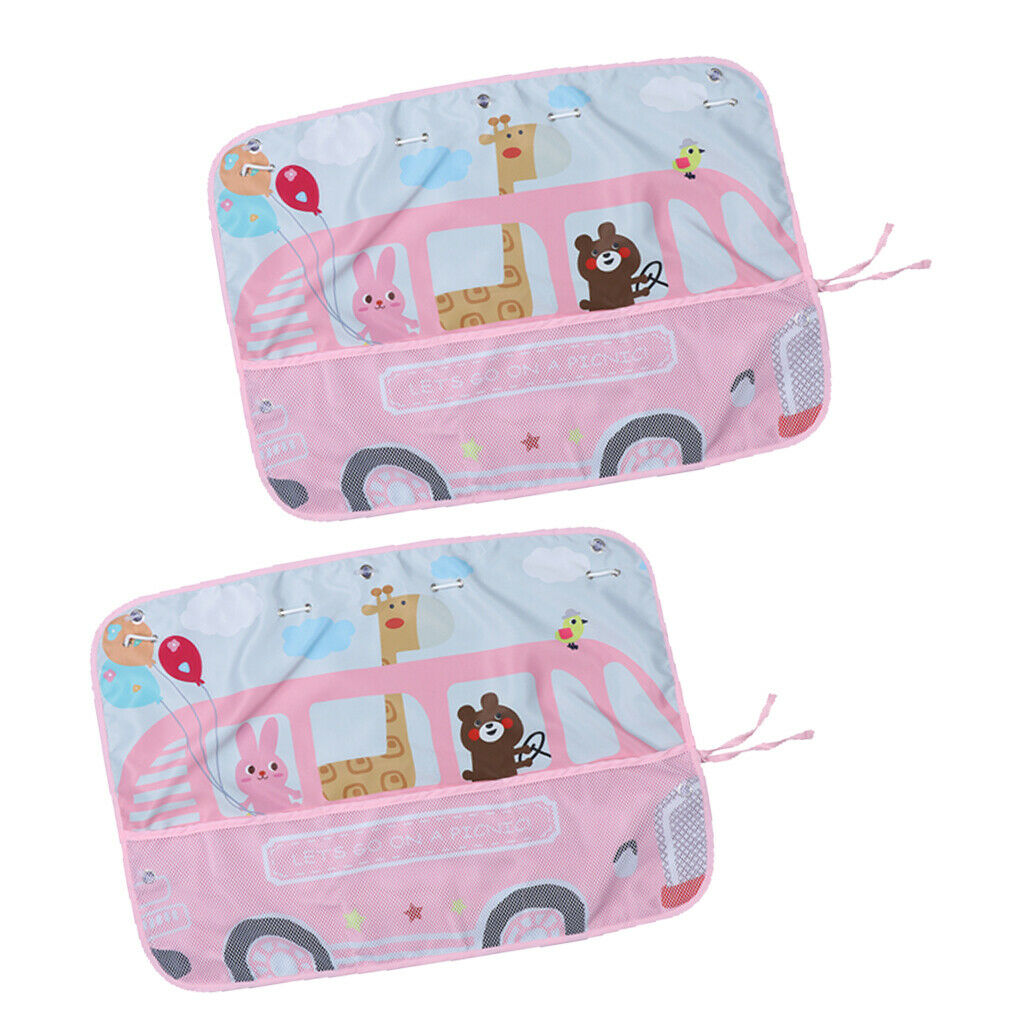 2X Car Window Shade for Baby, 70 X 50cm -Pack of 1 - Giraffe Driving pattern