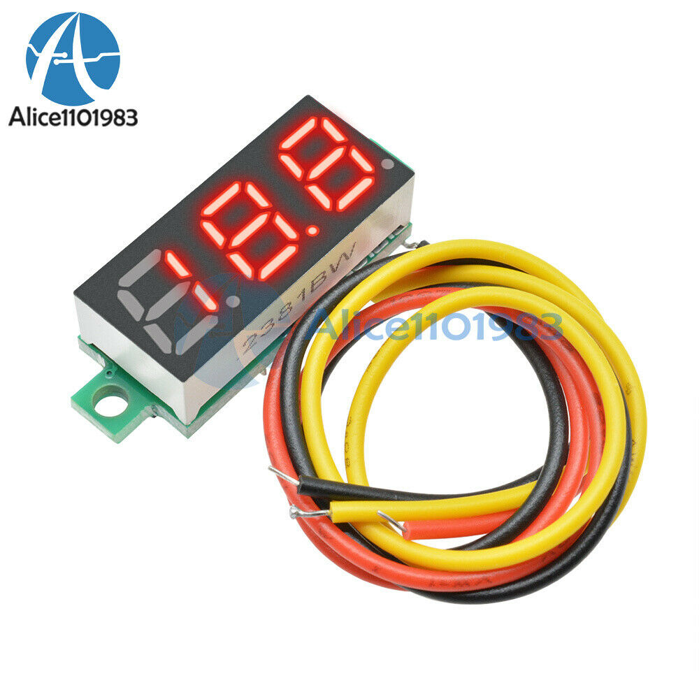 0.28" Red LED DC 0-100V 3 Wires Digital Voltmeter Display Voltage Panel Meter