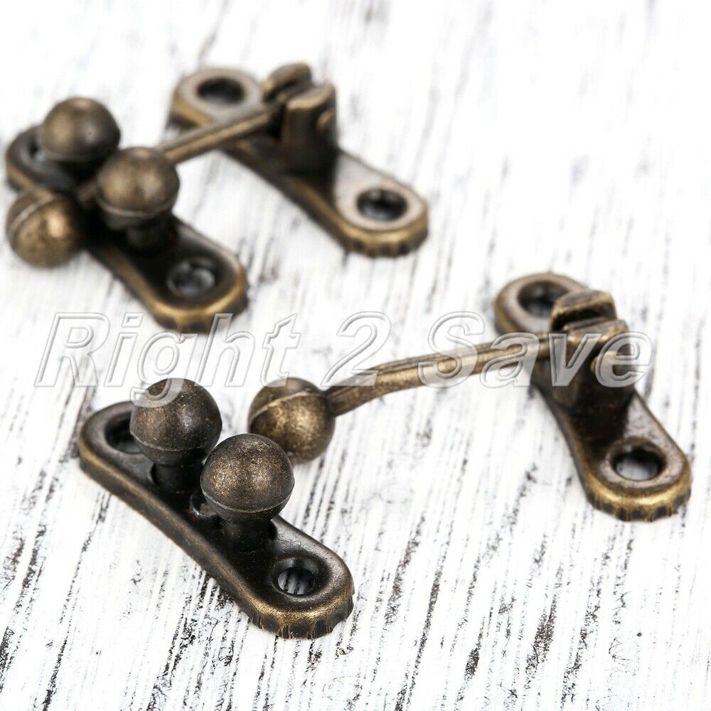 2pcs Retro European Simple Wood Jewelry Gift Case Box Hasp Lock Latch 31*33mm