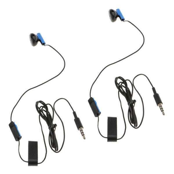 2 Pieces Portable Mono Earphone with Mic Length Single Earbud for Sony PS4 .