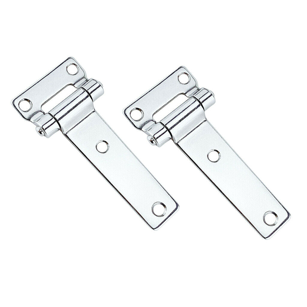 Set of 2 Polished T Hinge Door Hinges Heavy-duty Boat Hardware Cabinet Hinge