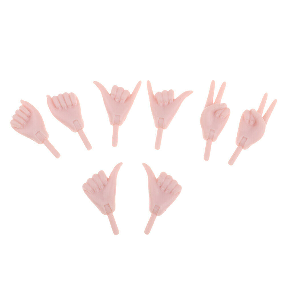 4 Pairs Movable Joints Hands for 1/6 Female Action Figures BJD DOD AS DZ Dollfie