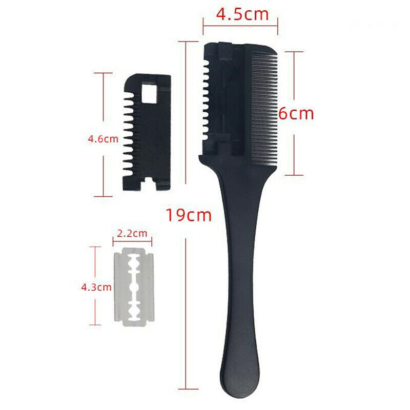 Double Sides Hair Razor Comb Hair Cutting Thinning Trimmer with Blad.l8