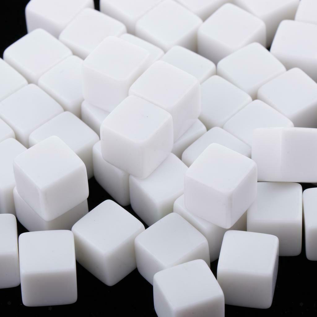 Set of 50 D6 six-sided plastic dice blank dice