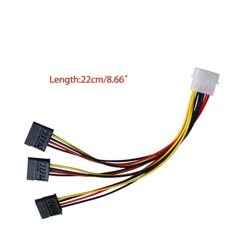 SATA Power Splitter Adapter Cable 4Pin IDE To 3xSATA 1 to 3 SATA Power Wire