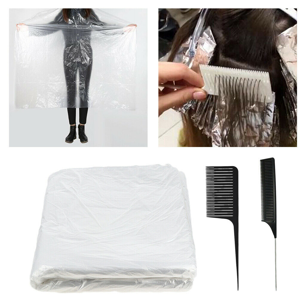 50x Hair Cutting Capes Hair Styling Dyeing Apron Bib w/ Salon Wave Hair Comb