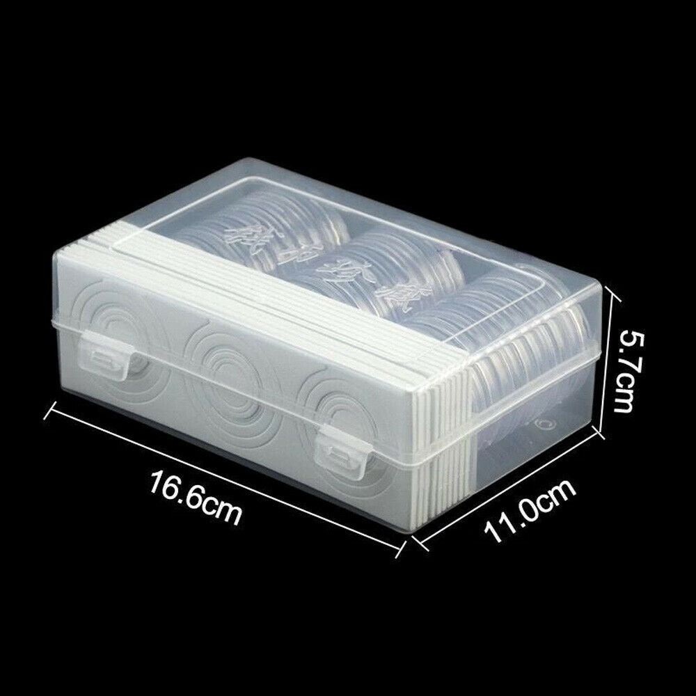 Universal 30*46mm Coin Capsules Plastic Clear Storage Box Case Collection Holder