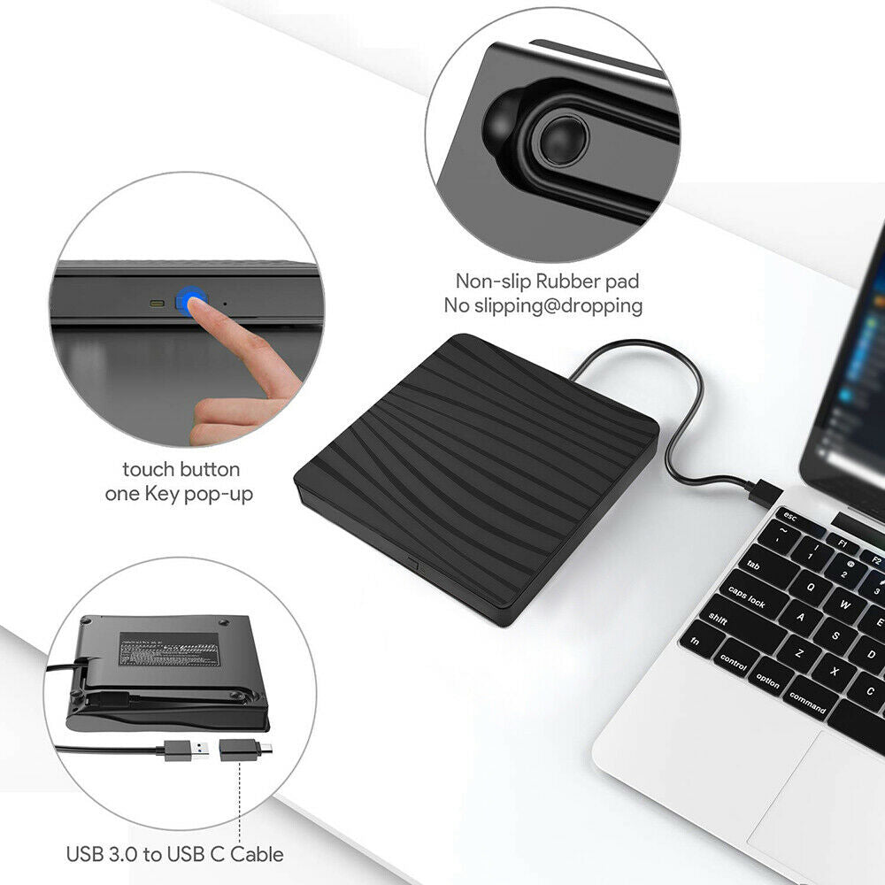 2 In 1 External Drive Burner CD RW DVD ROM Burner Reader Writer Optical Player
