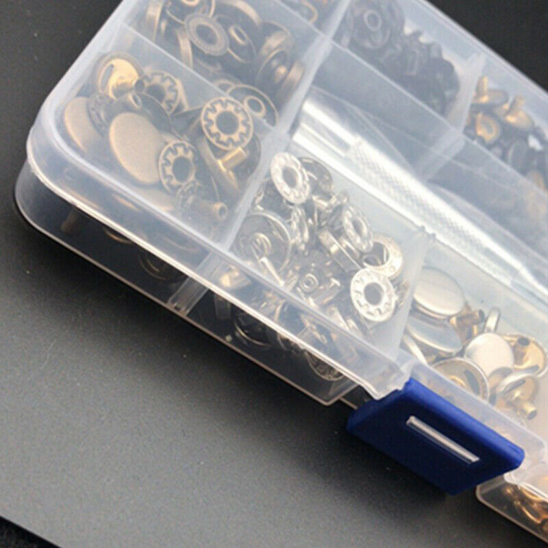120pcs Snap Fasteners Kit 12.5mm Metal Button Snaps Press Studs 4 Installat_AU