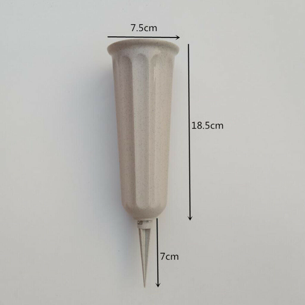 4-pack Plastic Stake In Ground Fluted Flower Vases Container for Lawn Garden