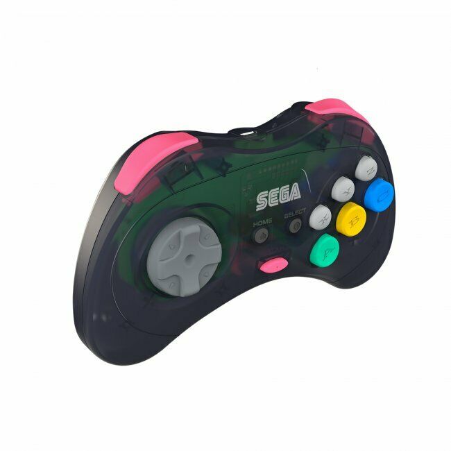 Retro-Bit Official SEGA SATURN Wireless 8-Button Gamepad Controller - Slate Gray