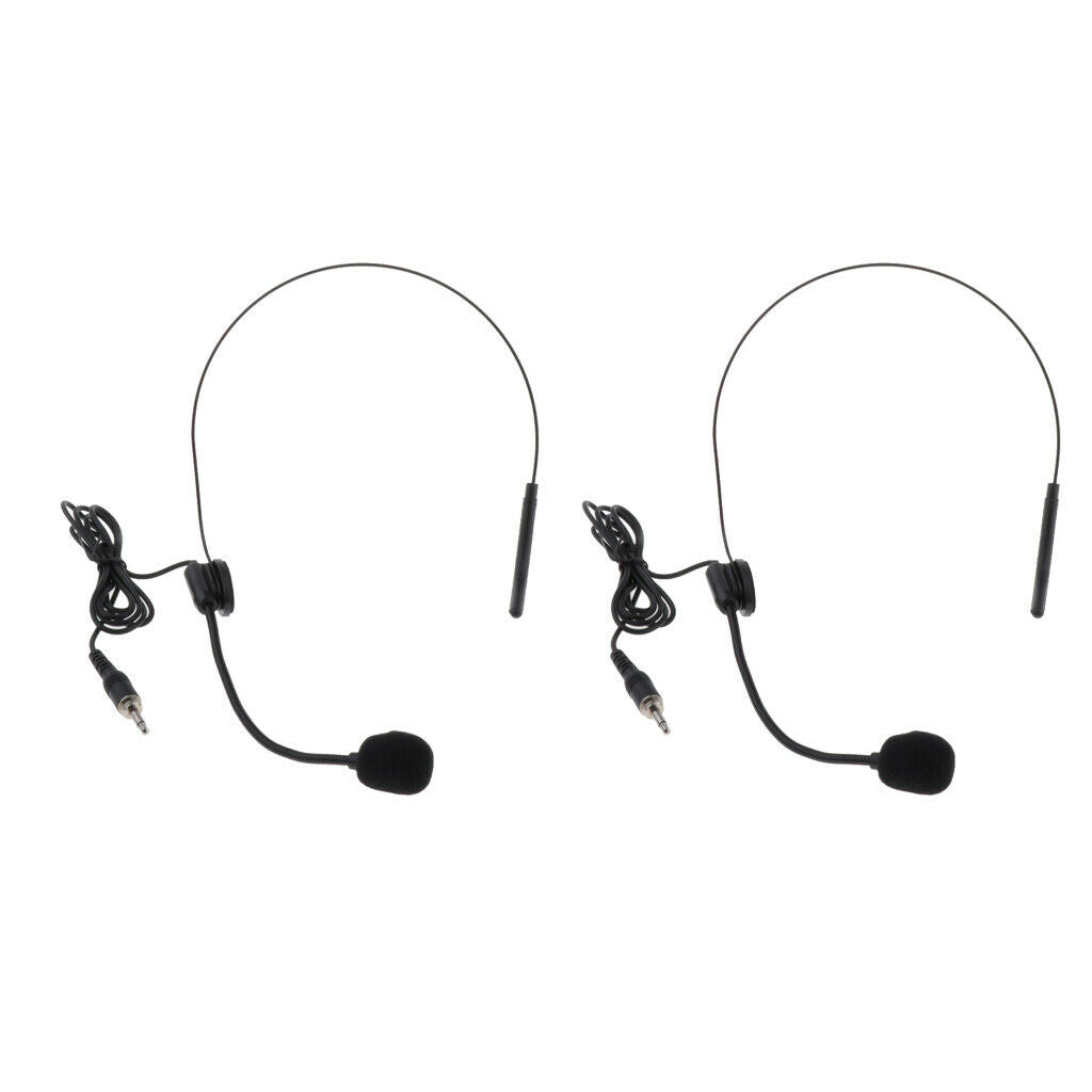 2 Pack 1/8" (3.5mm) TRS w/ Cable Headset Microphone Condenser System for PC