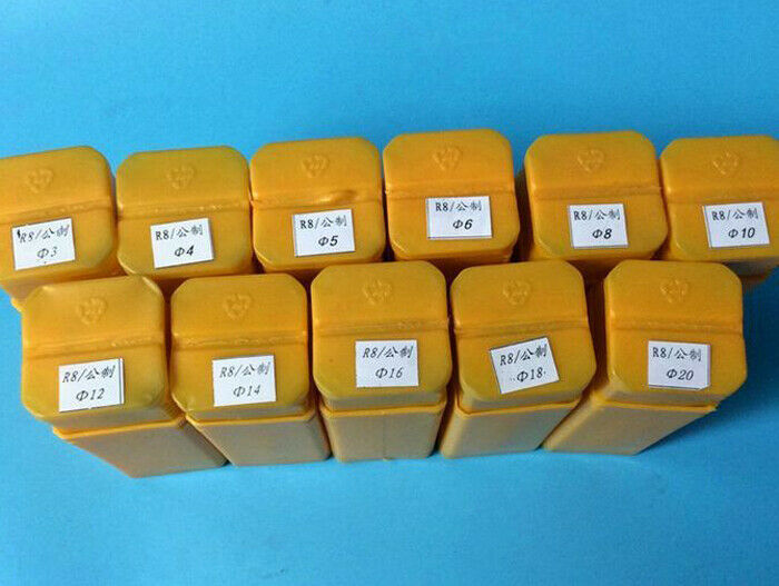 11Pcs Precision R8 Collet Set 3mm - 20mm Kit Drawbar Thread 7/16"-20 TPI[M1]