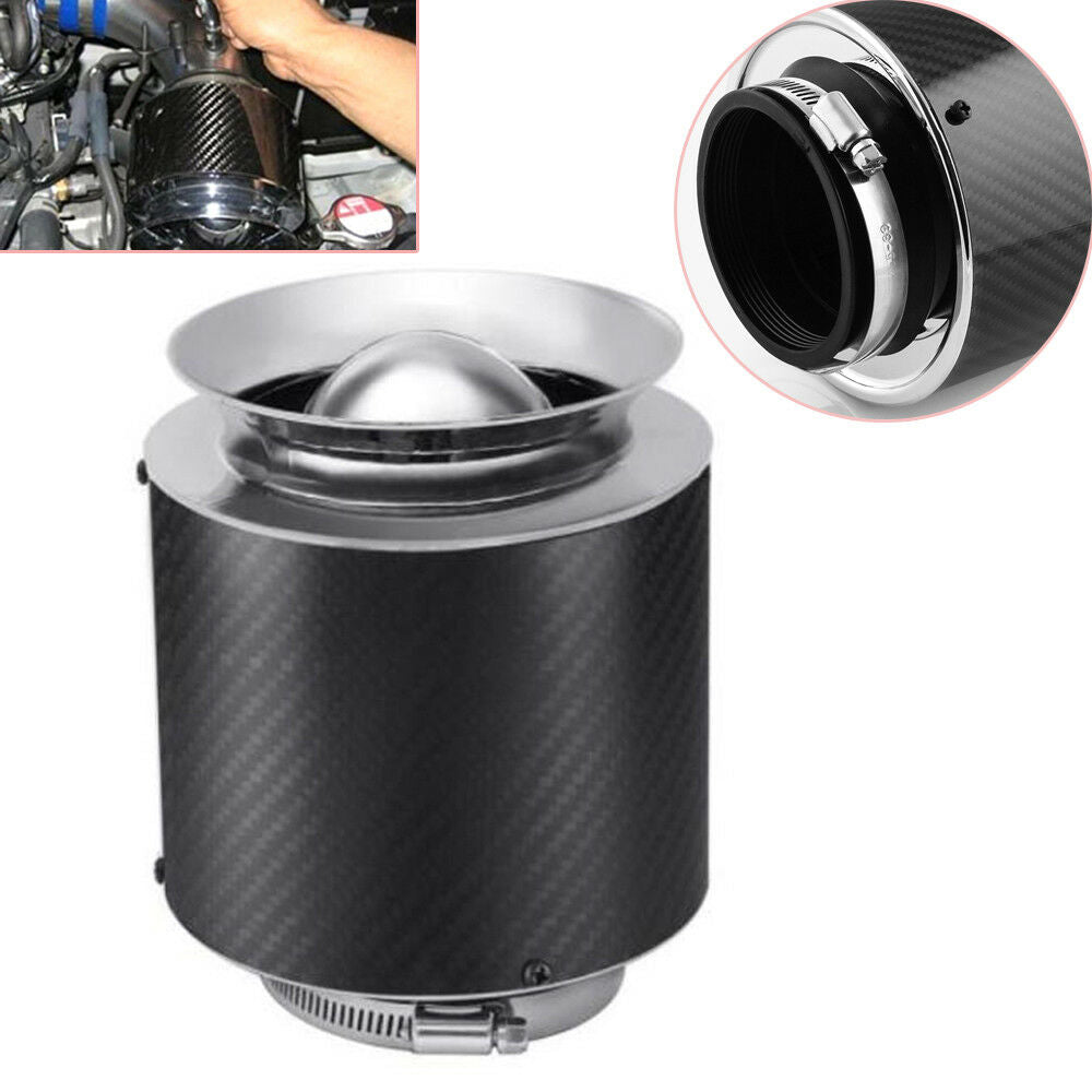 3" Inlet /5" Carbon Fiber Hi-Flow Air Filter For Cold Air/Short Ram Intake Solid
