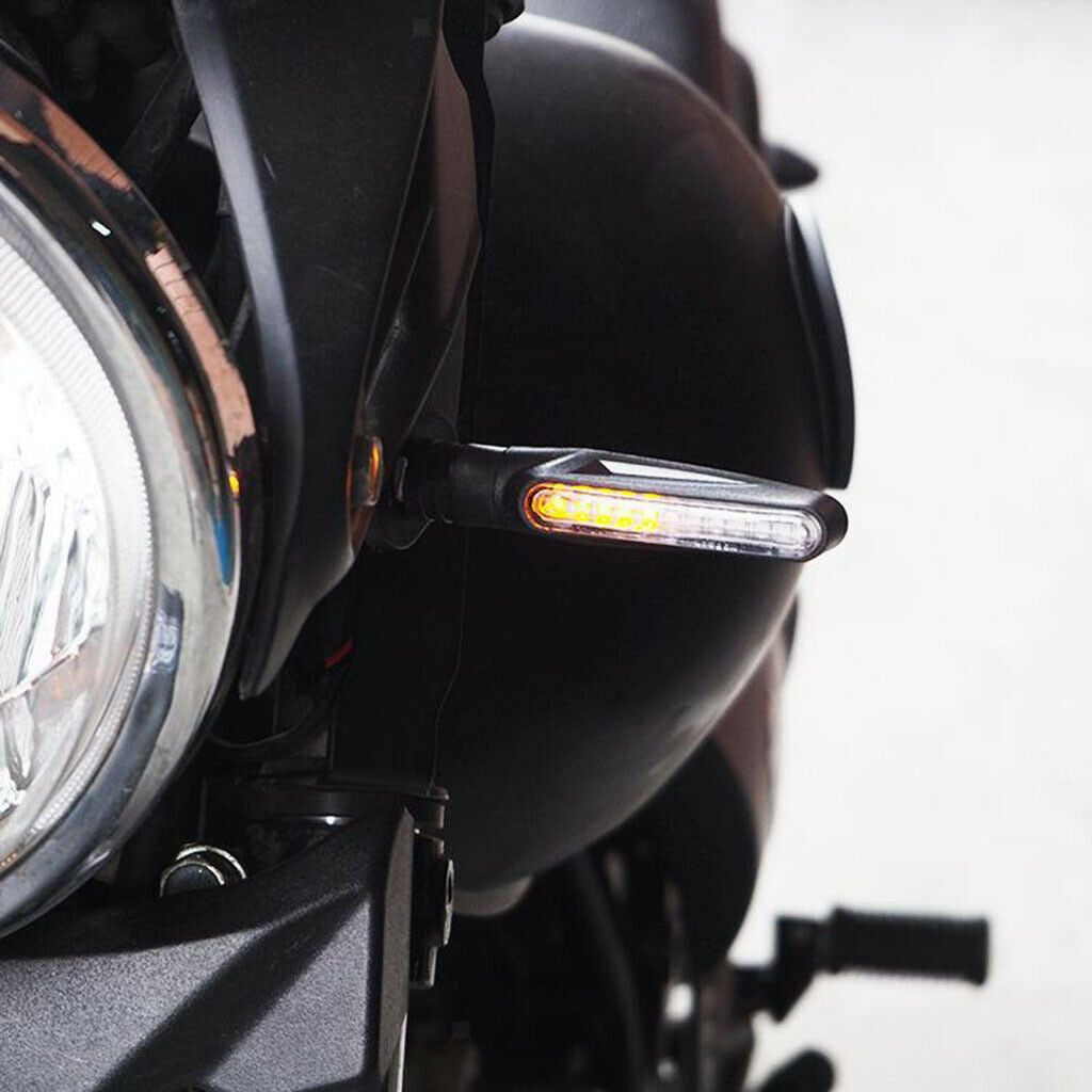 2pcs Motorcycle Sequential Flowing LED Turn Signals Light Warning Lamp Amber
