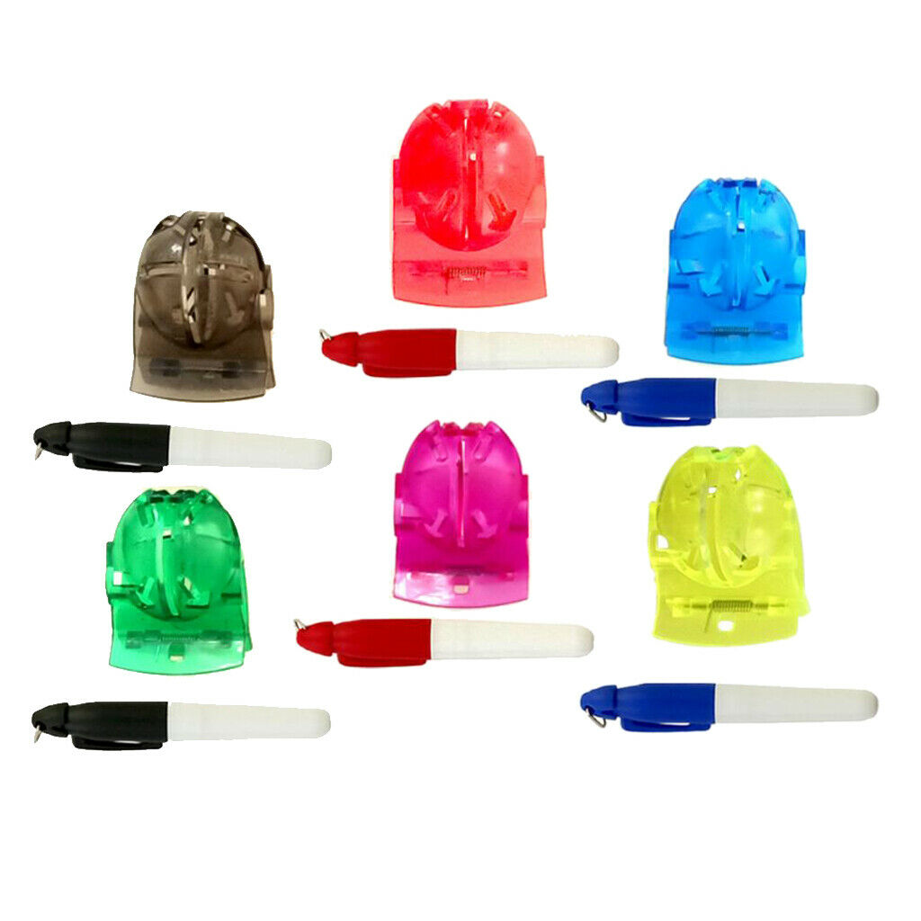 6 Packs Tongs Golf Ball Line Marker Alignment Pens Drawing Tool Accessories