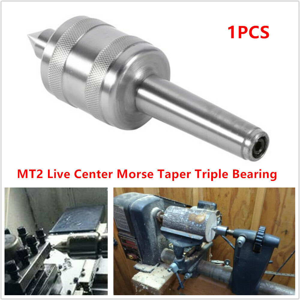 1X MT2 Lathe Chuck Live Center Morse Taper Triple Bearing Heavy Duty Woodworking