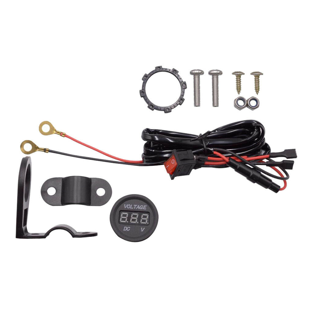 12-24V LED Digital Voltmeter With Motorcycle Accessory Switch