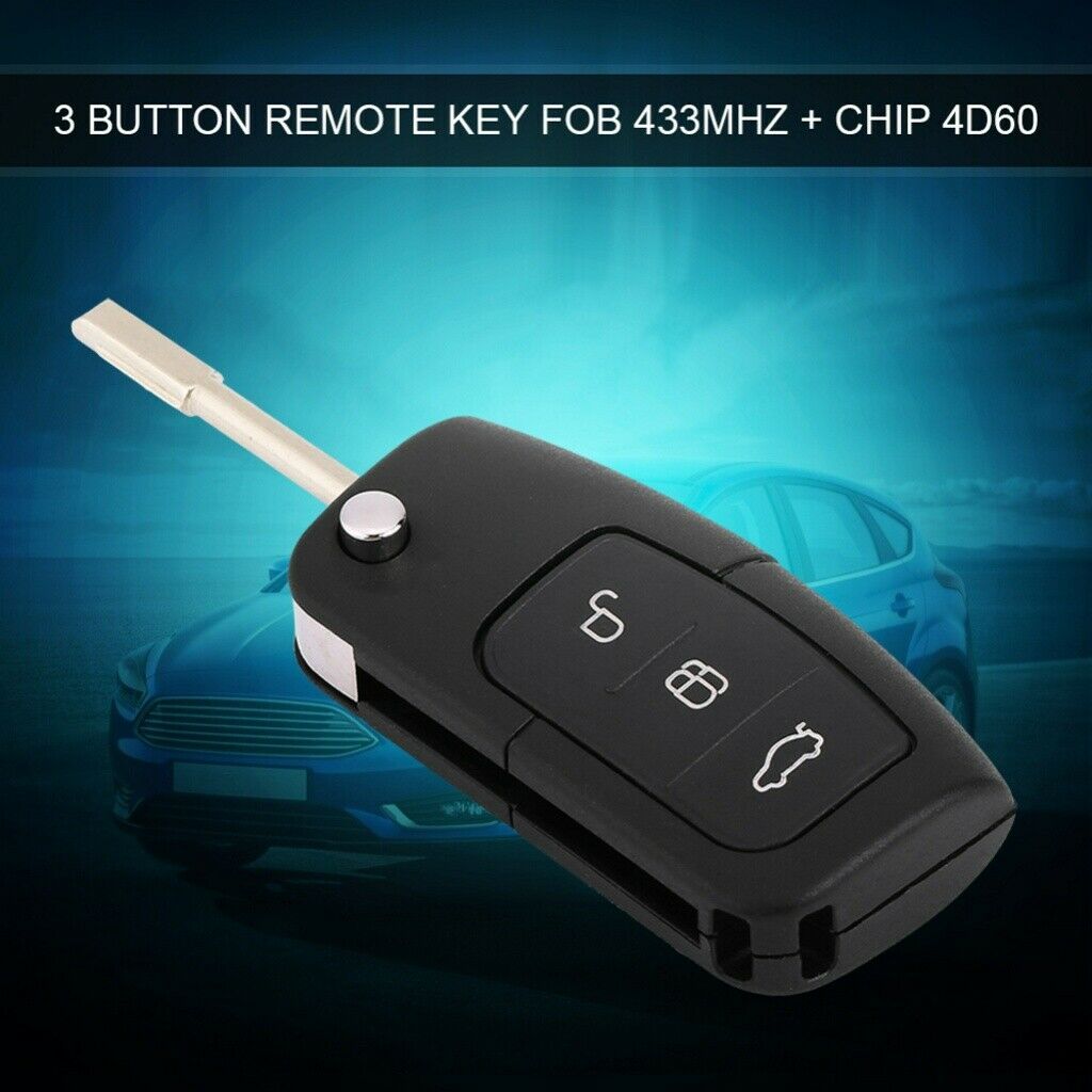 3 Button Remote Key Fob 433MHz with Chip 4D60 forMondeo C Max S NEW