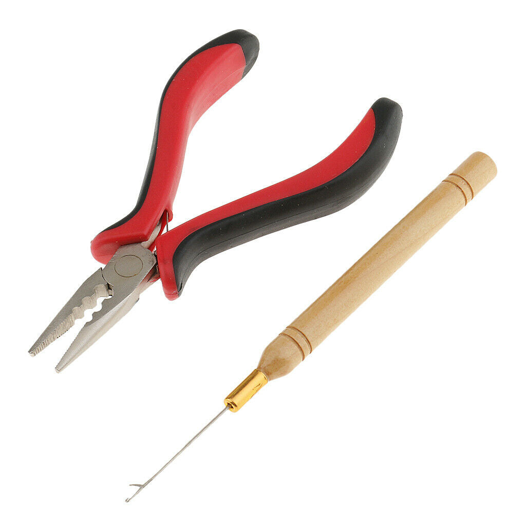 Pro Hair Extensions Pliers Hook Tool Kit for Silicone Micro Ring Loop Bead