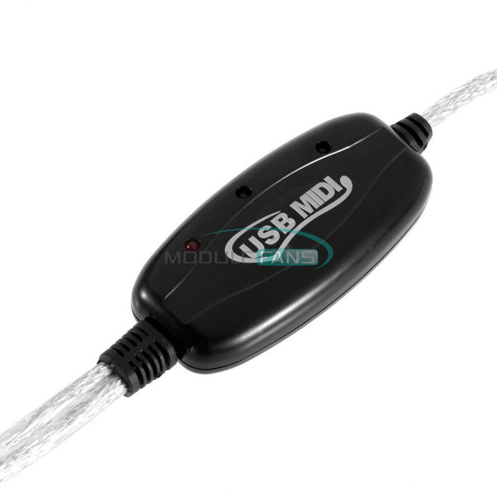 USB IN-OUT Interface Cable Converter PC to Music Keyboard Adapter MIDI Cord MF
