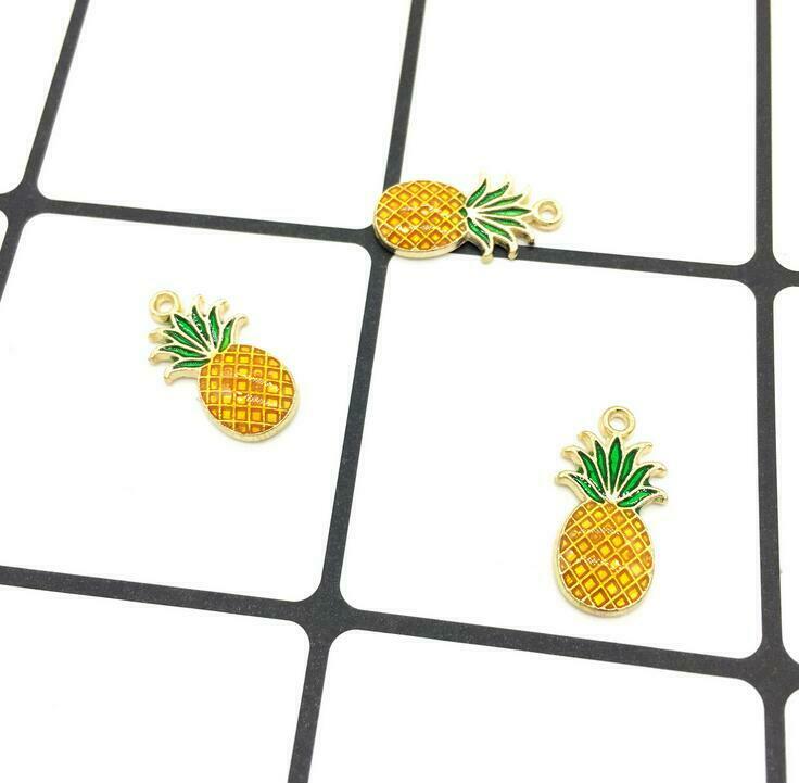 20pcs Drip oil Pineapple fruit alloy Pendant making bracelet Jewelry Accessories