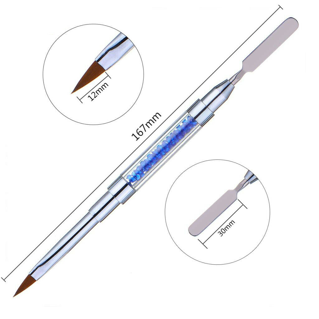 Nail Brush Dual-Ended Poly Acrylic UV Gel Extension Builder 5pcs