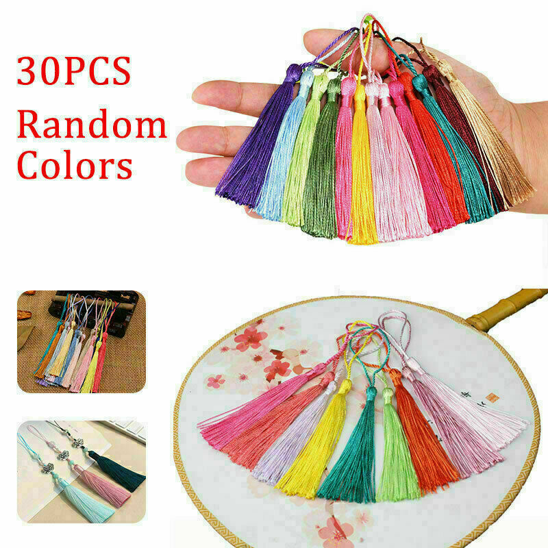 30Pcs Craft Silky Tassels For Souvenir Bookmarks Jewelry DIY Making Decoration !