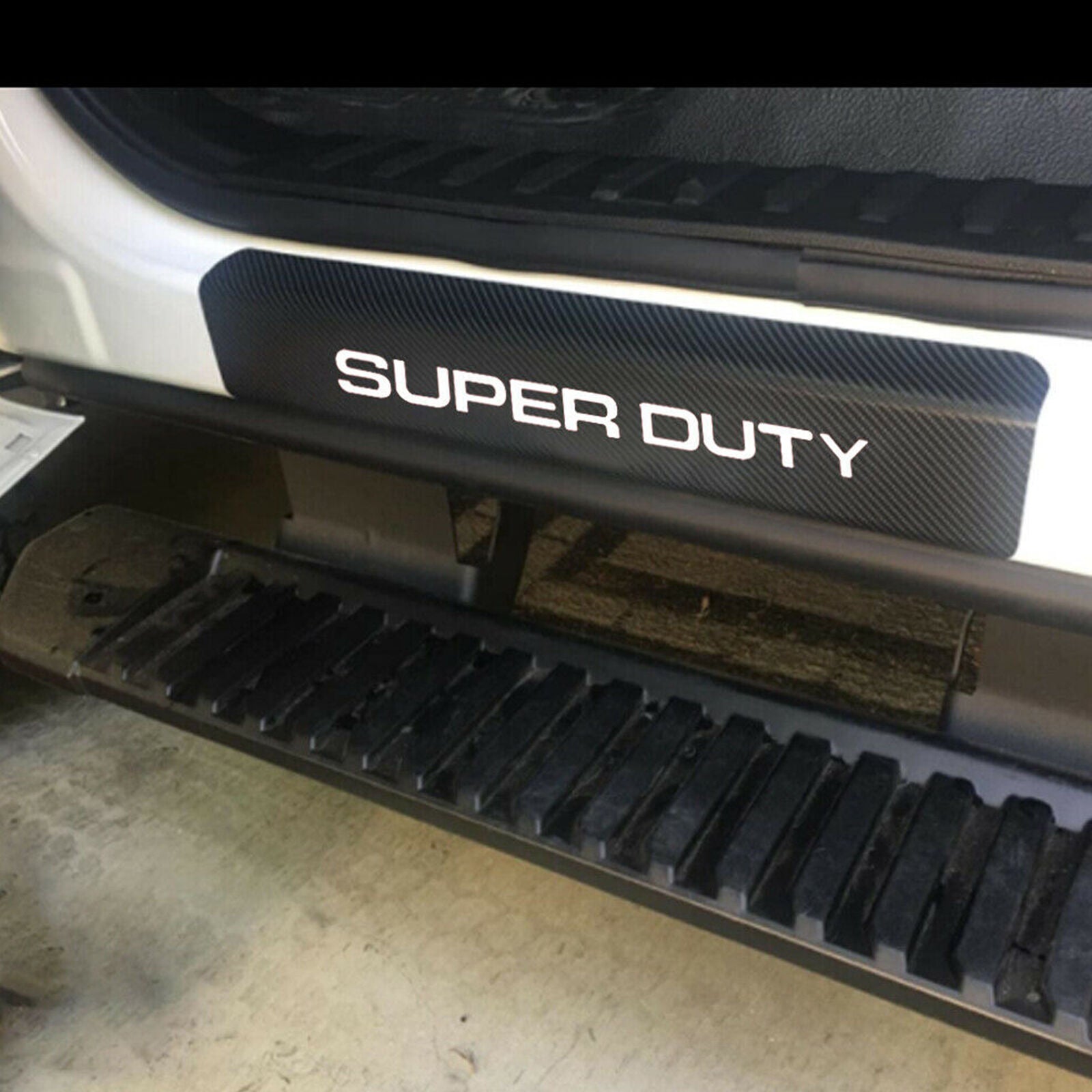 Carbon Fiber Leather Car Door Sill Cover Protector for Ford Super Duty 4 Pcs