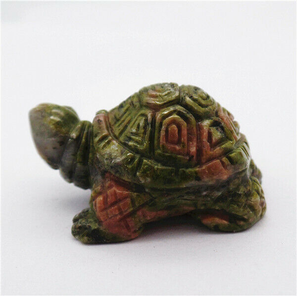38x23x19mm Natural Unakite Jasper Carved Tortoise Decoration Statue Decor HH7915