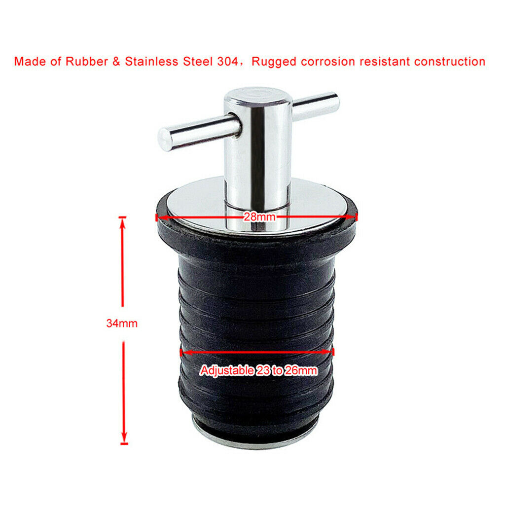 Twist Turn Boat Bailer Transom Livewell Drain Hull Plug Fits 1" Holes