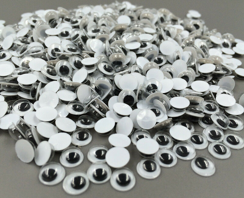 DIY 500pcs 8mm Joggle Moveable Black Eye Wiggly Google Googly Scrapbooking Craft