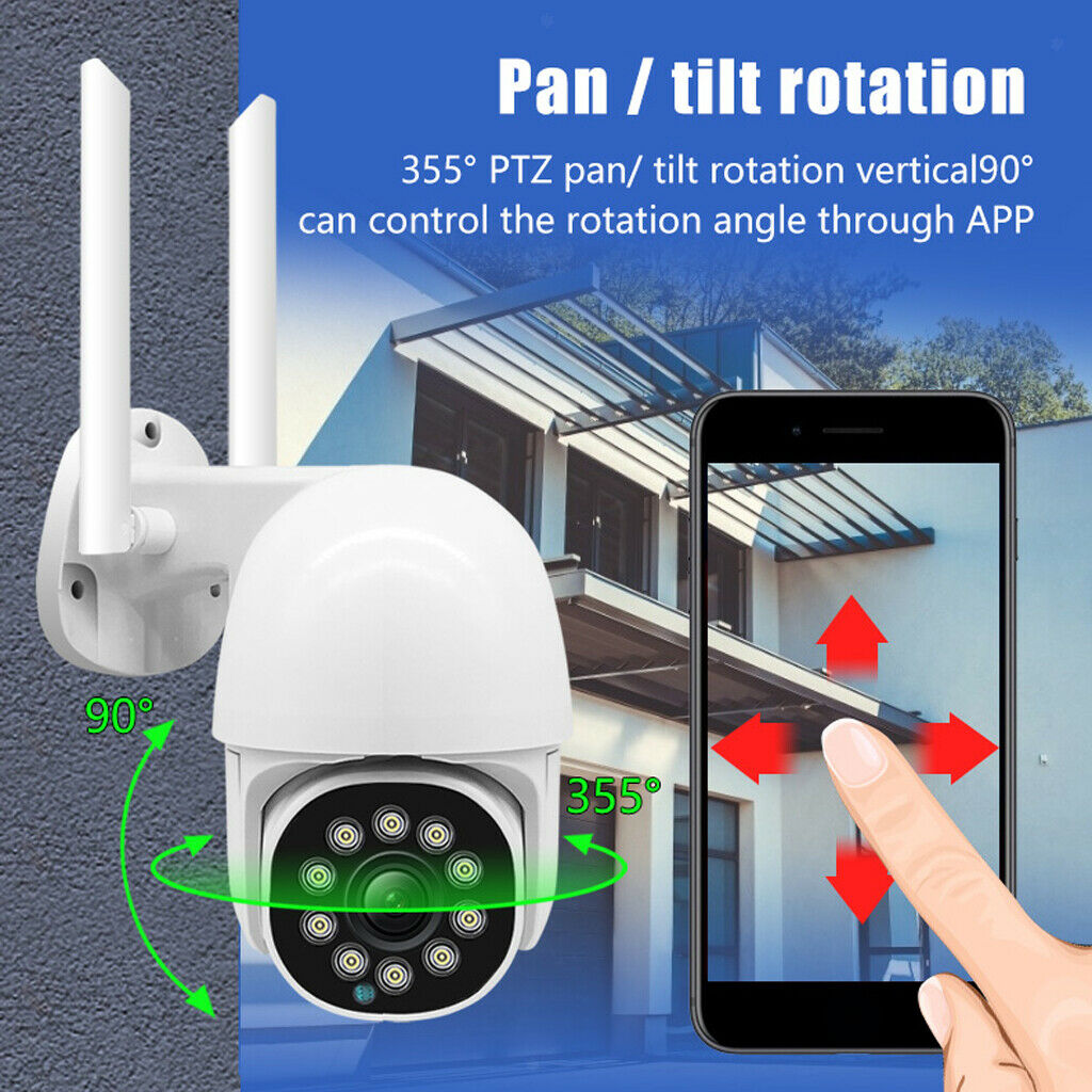 10-LED 1080P Outdoor Pan Tilt WiFi Security Camera 2-Way Audio Cloud Storage
