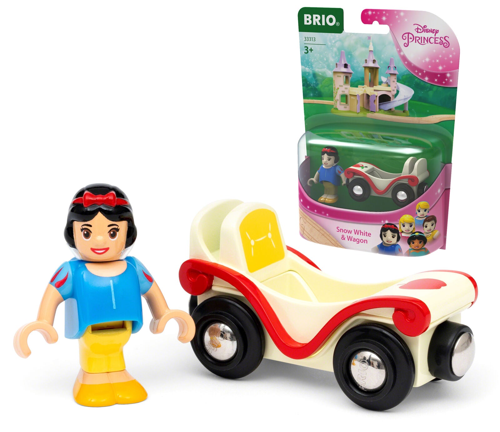 33313 BRIO Disney Princess Snow White & Carriage Set Wooden Train Track Age 3yr+