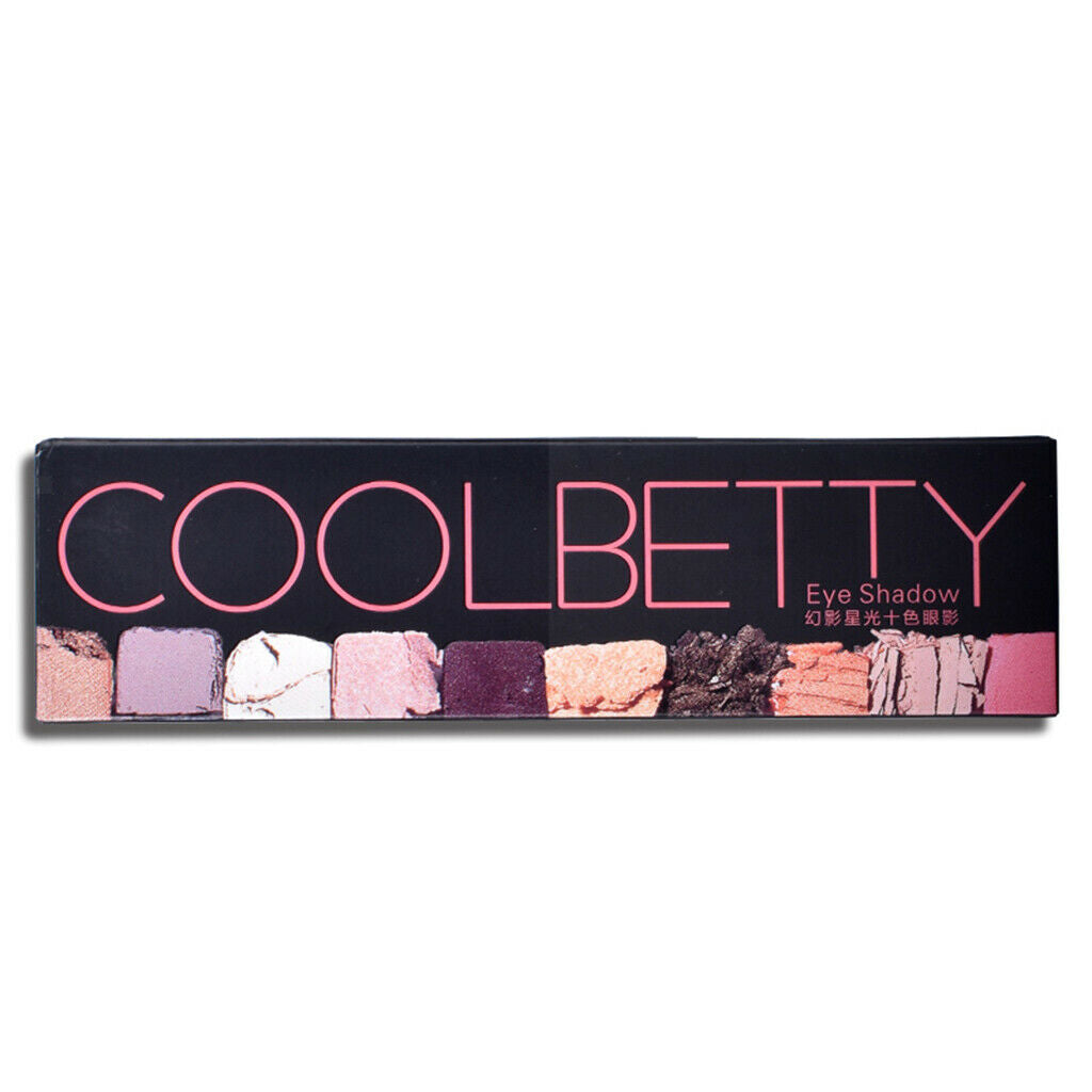 10 Colors Shimmer Matte Eyeshadow Palette with Eye Shadow Makeup Brush #02
