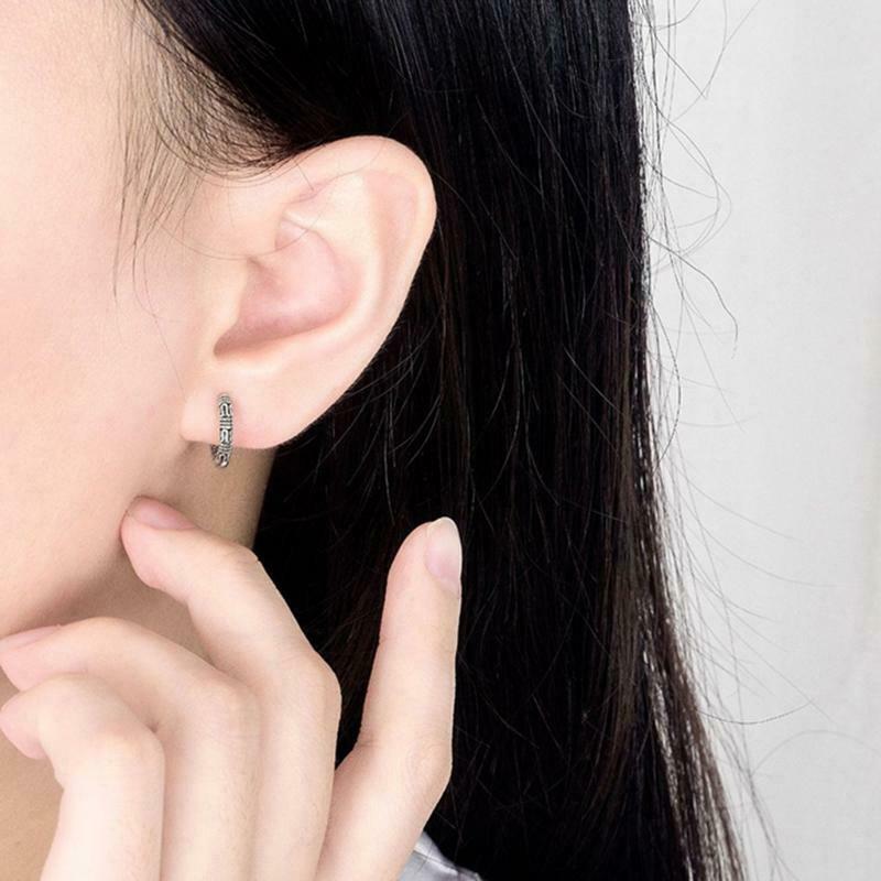 Retro Style1 Pair 13mm Alloy Ear Ring Earrings Retro Pattern Earrings Women's