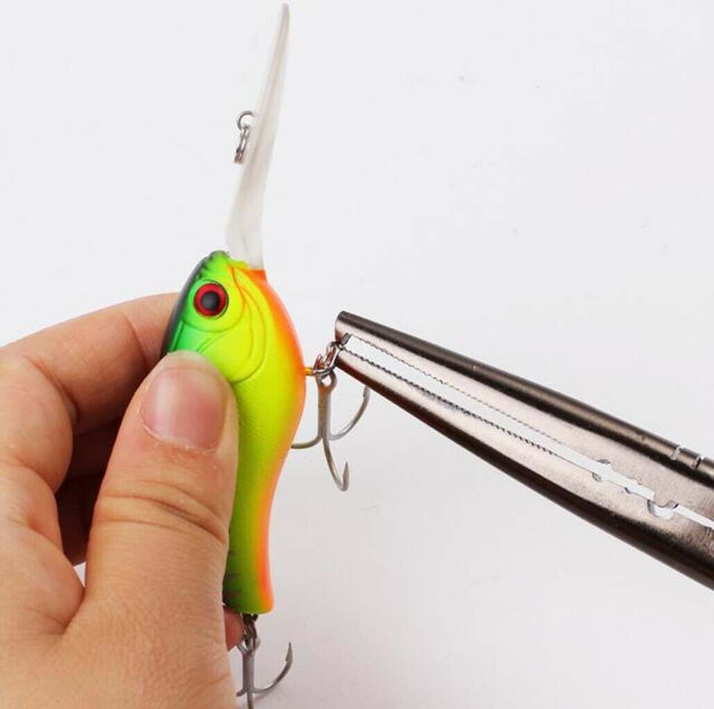 Stainless Steel Fishing Split Ring Pliers Line Cutter Hook Remover Multi Tool