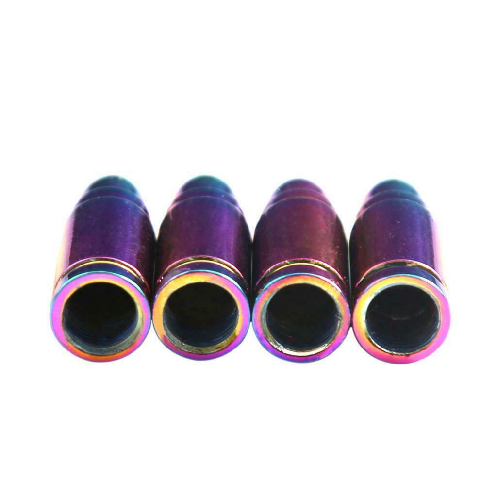 4Pcs Auto Motorcycle Bullet Aluminum Tire Valve Stem Caps Colorful