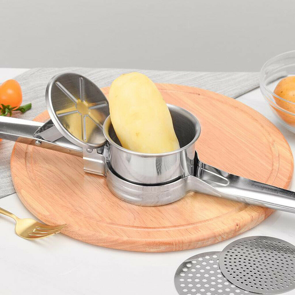 Potato Masher with 3 Ricing Discs Premium Fruit and Vegetable Ricer for Potatoes