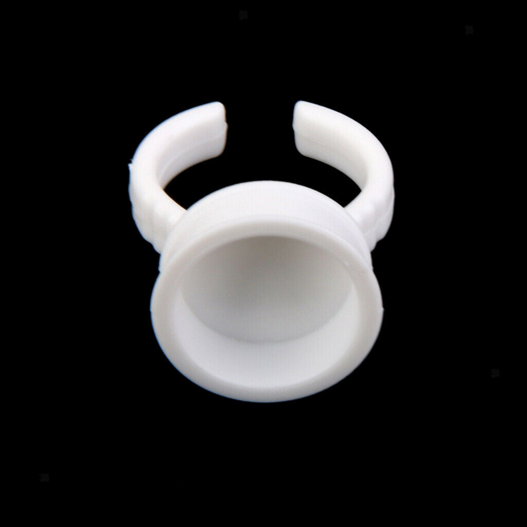 200 Packs Disposable Eyebrow Tattoo Permanent Makeup Ink Rings White 14mm