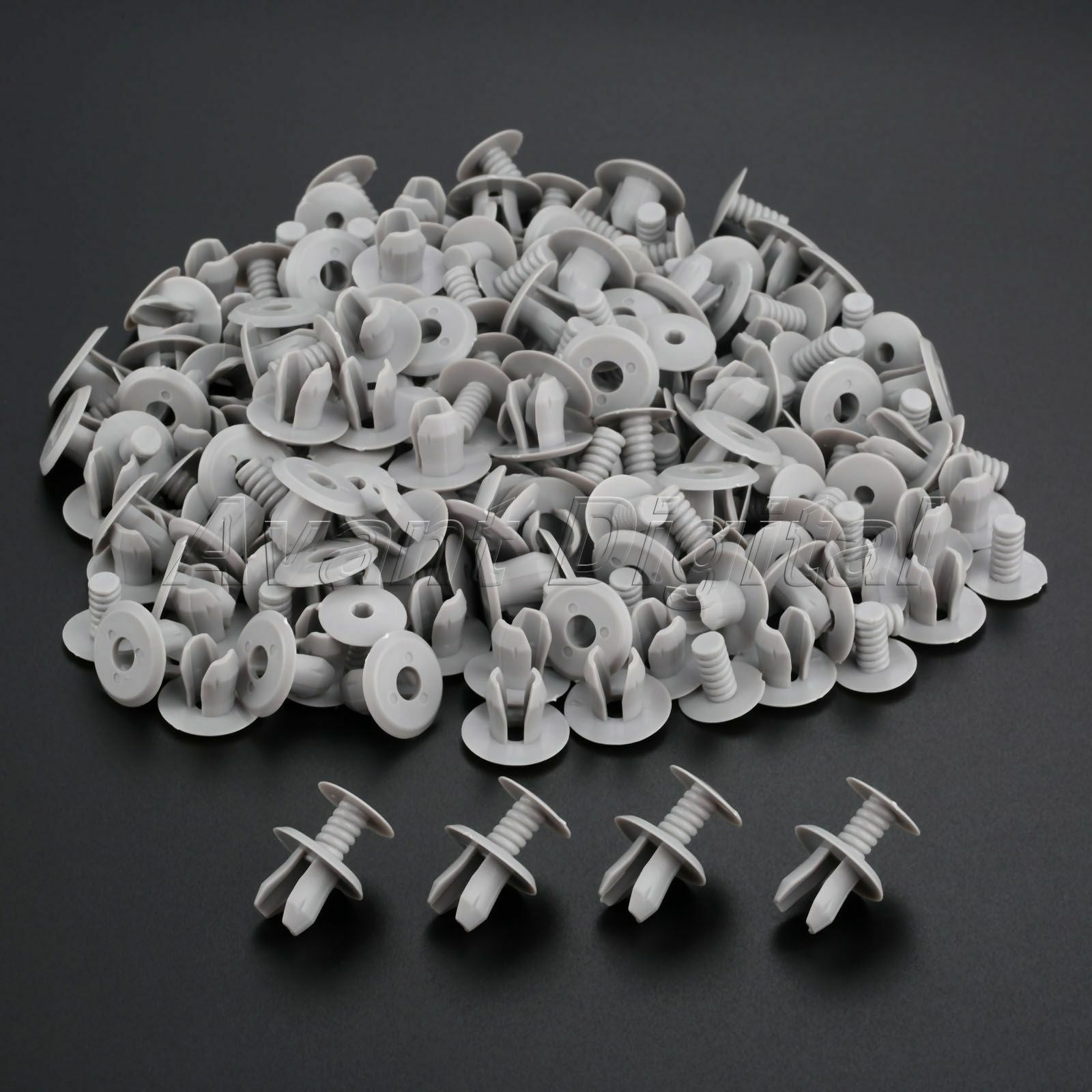 100Pcs Auto Car Gray Plastic Fastener Door Panel Clips for  T4 T5 Transporter