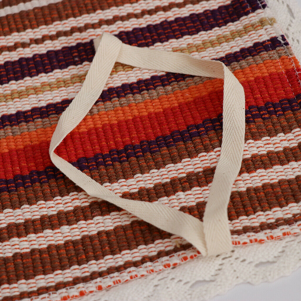 Pure Cotton Woven Dining Room Chair Seat Pad Cover Protector 45x45cm Strips