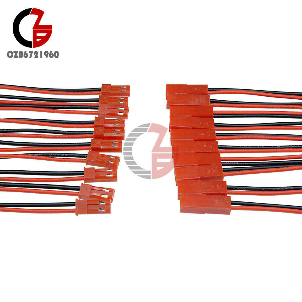 10 Pairs JST Plug Lead socket Connector Cable Wire Line 10cm Male+Female for RC