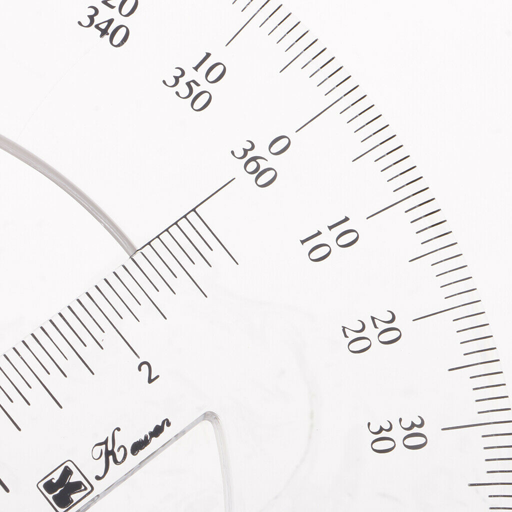 Protractor 360 Degree Acrylic Stationery Drawing Rule Circular Trigonometry 360